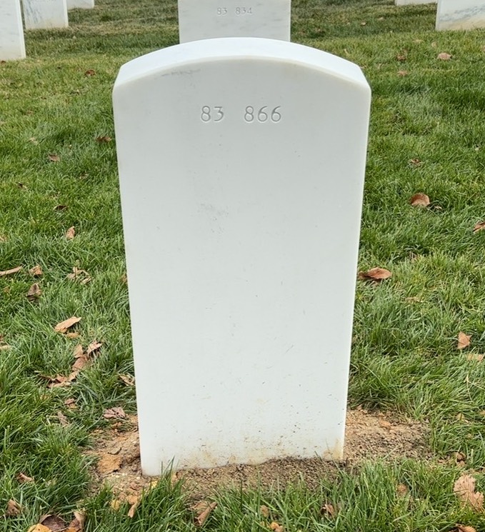 Back of headstone — John Frederick Wiegert