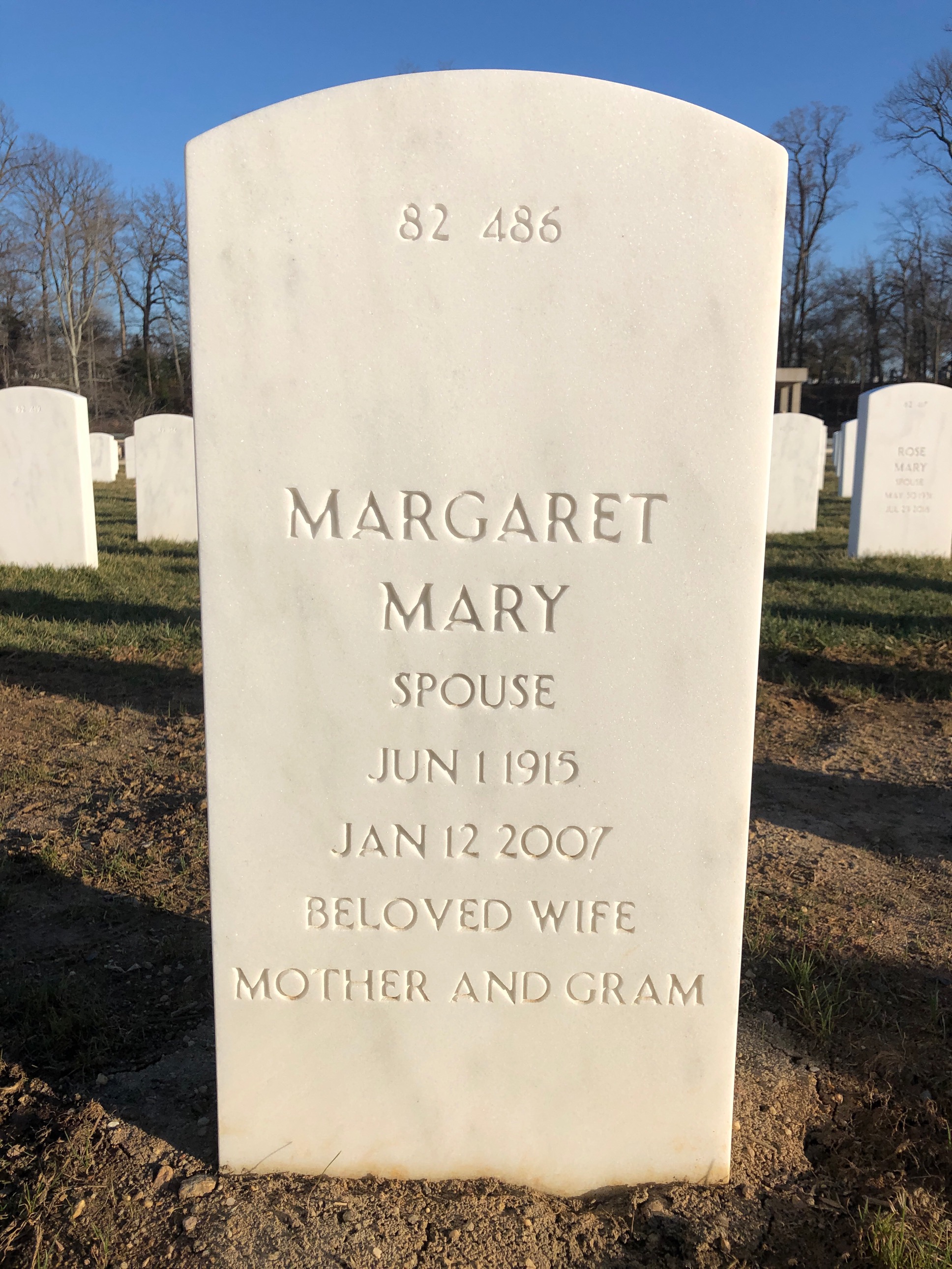 Back of headstone — Walter Mroczko