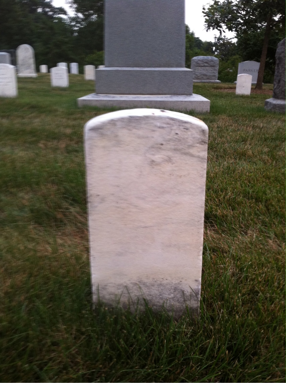 Back of headstone — Amos Morrell