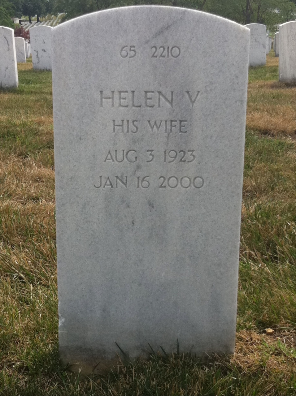 Back of headstone — Helen Mullarkey