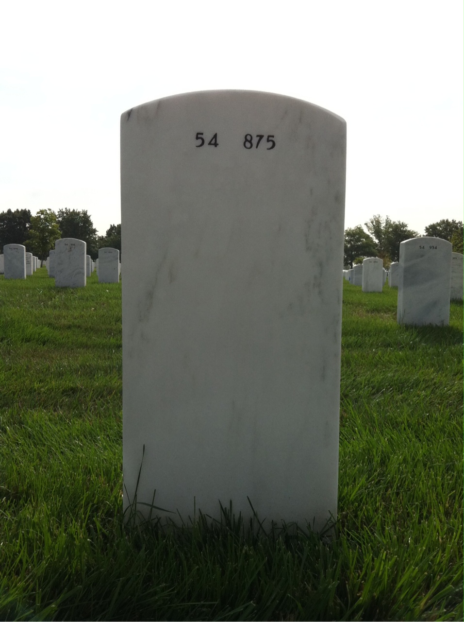 Back of headstone — Charles De Moss