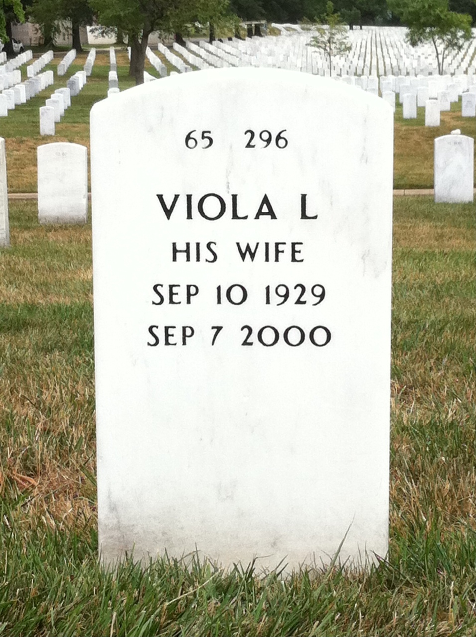Back of headstone — Willie Thompson