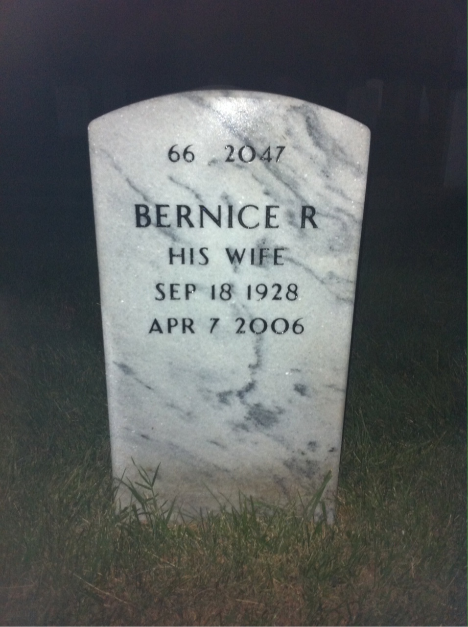 Back of headstone — John Bell