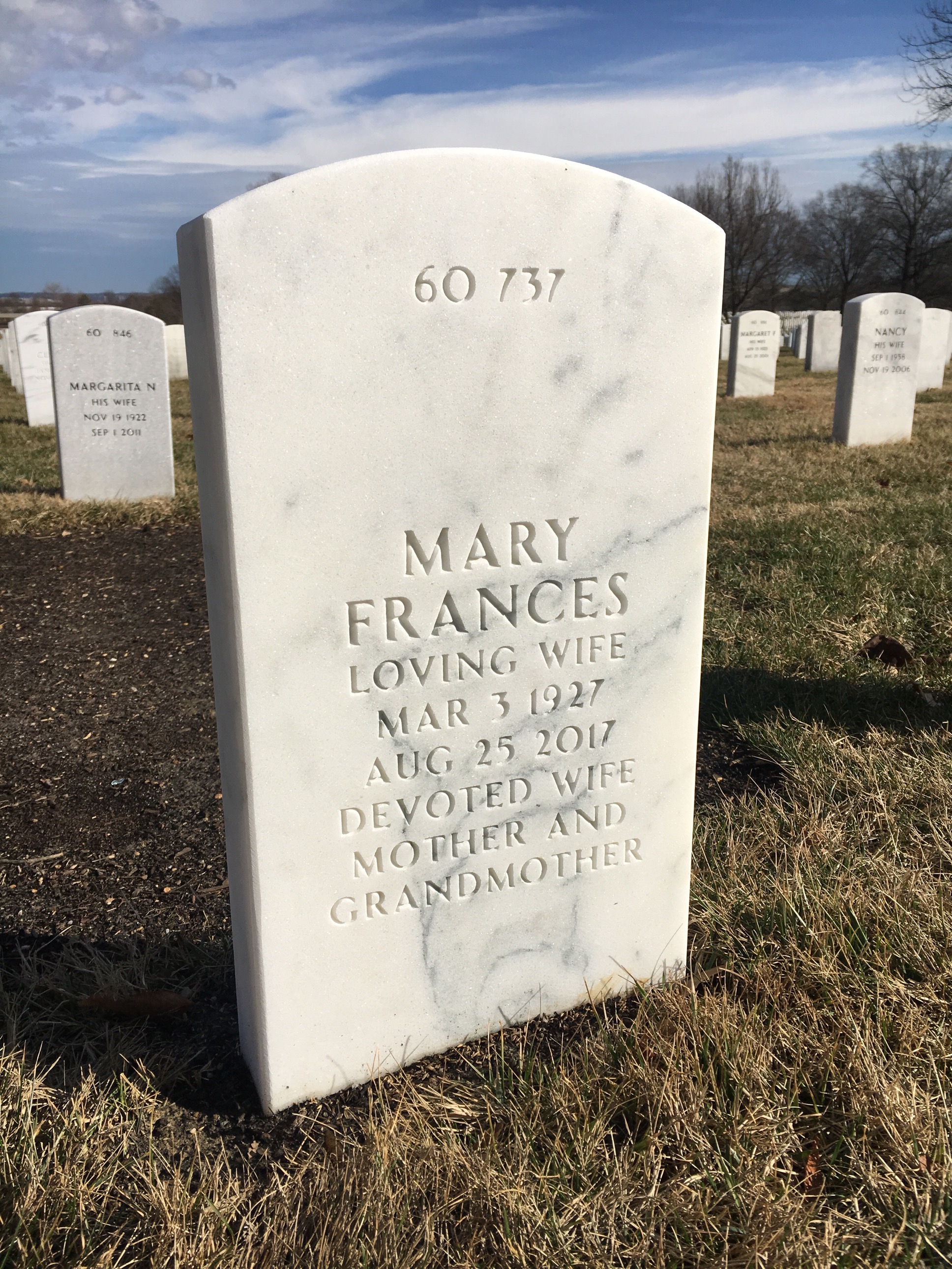 Back of headstone — Anthony Stasio