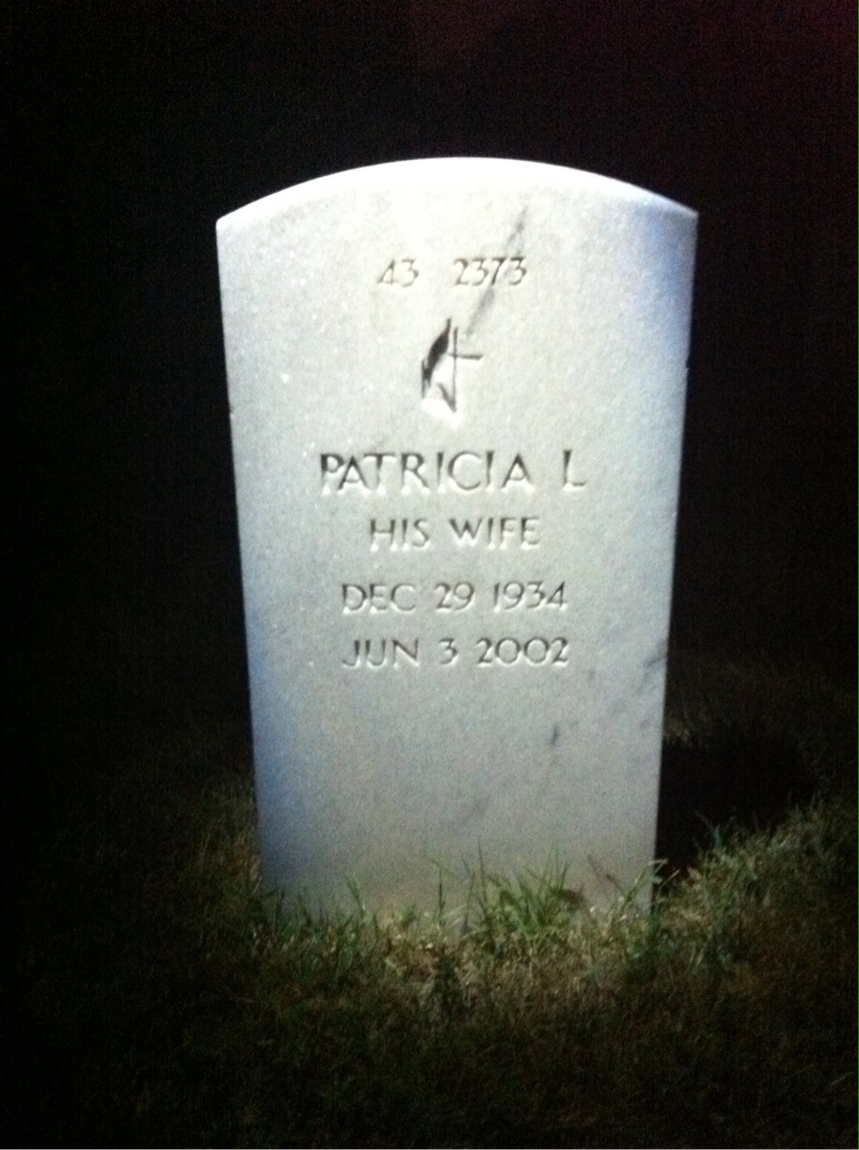 Back of headstone — William James Quilty