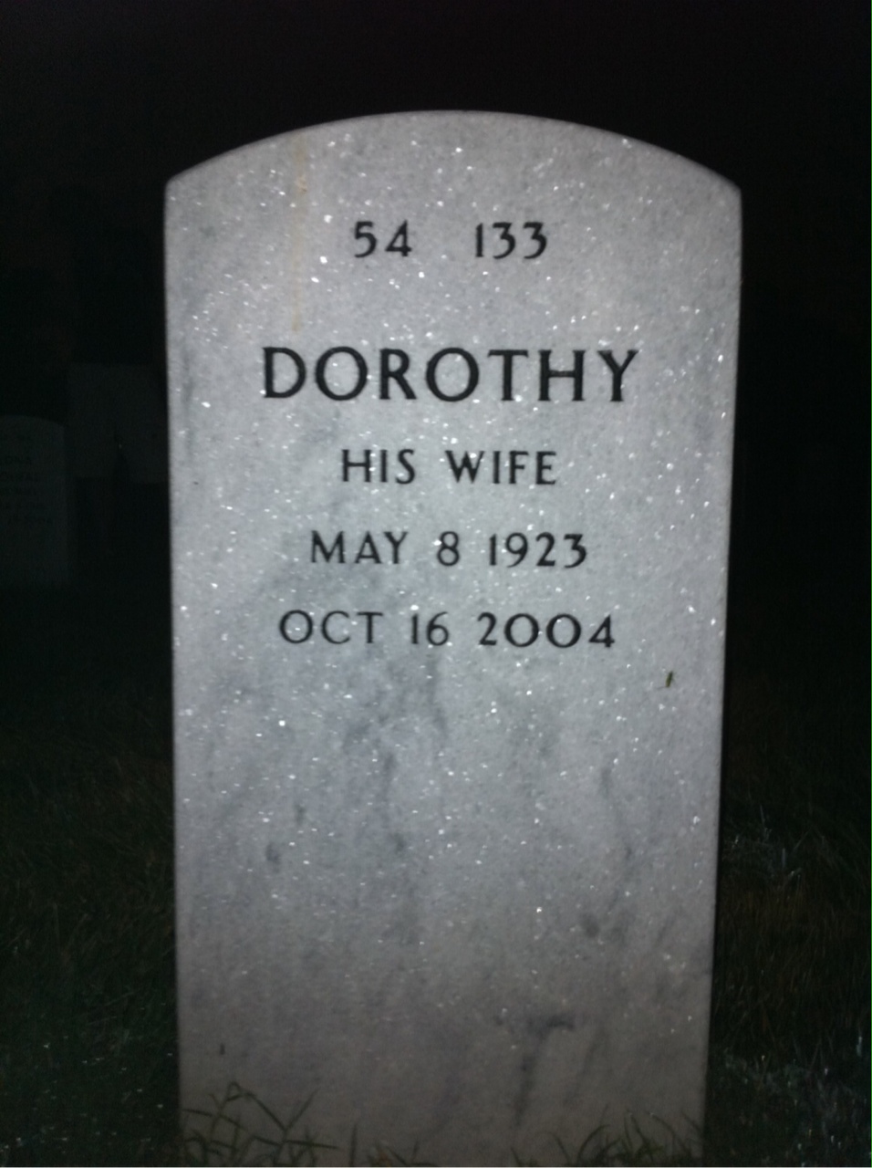 Back of headstone — Regis Mccloskey