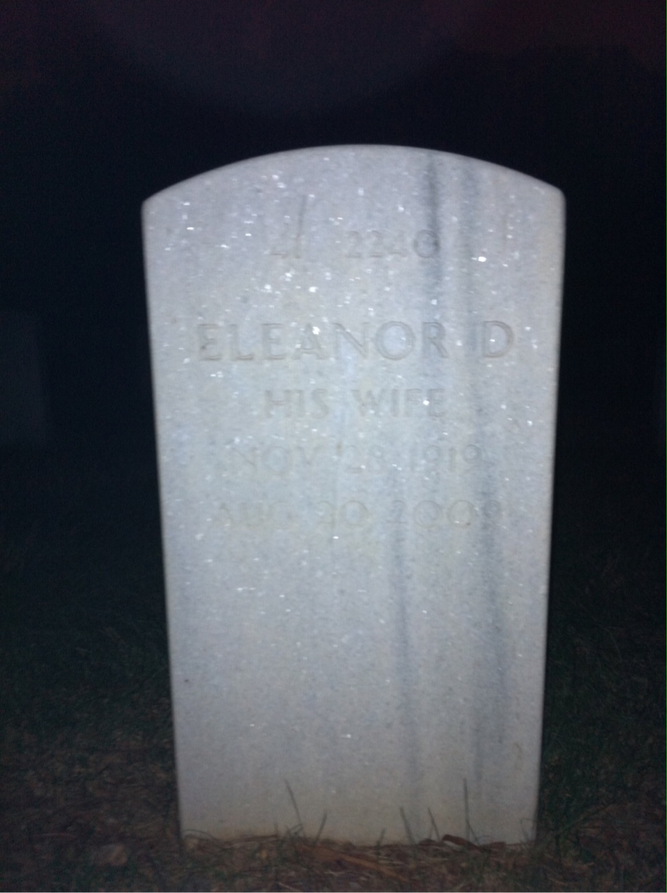 Back of headstone — William Baldwin