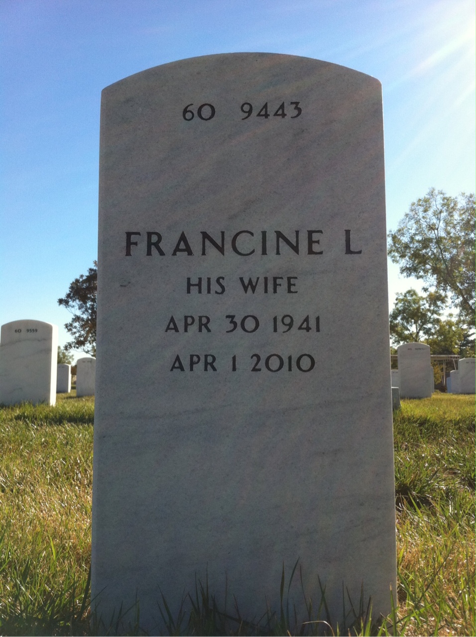 Back of headstone — Alfonso Sellet
