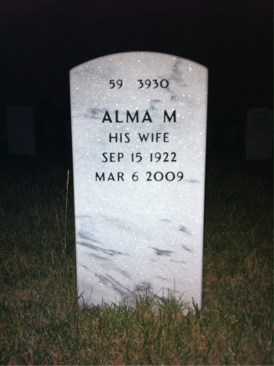 Back of headstone — Emmett Michaels