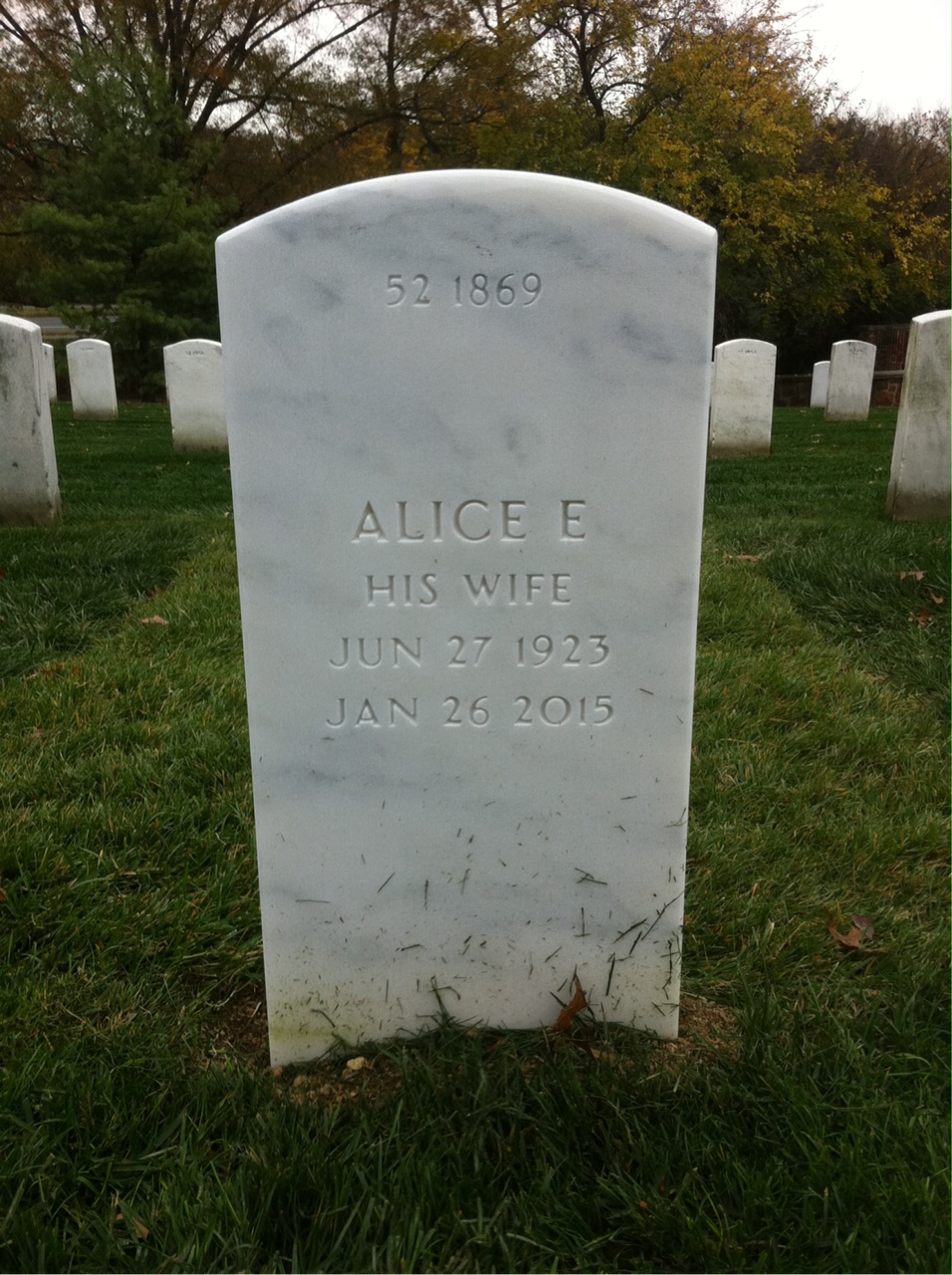 Back of headstone — Charles J Smith
