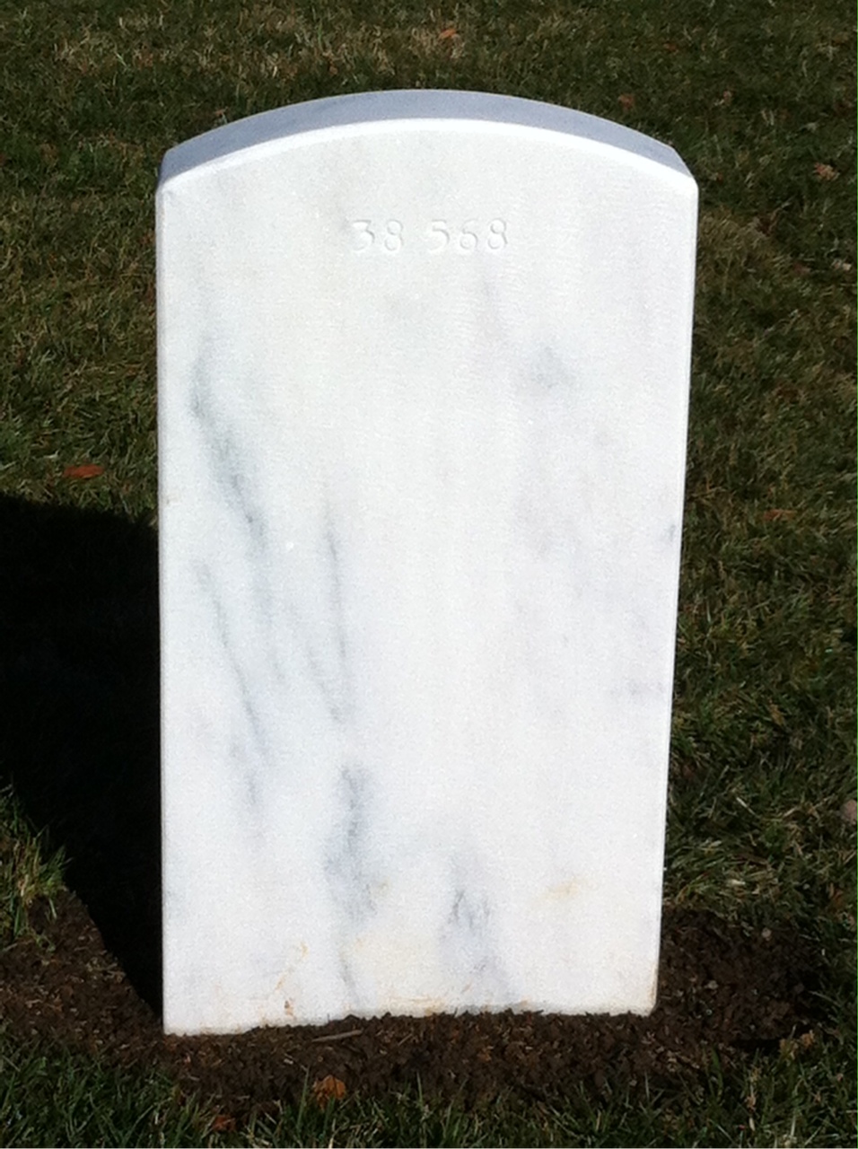 Back of headstone — Frank Peartree
