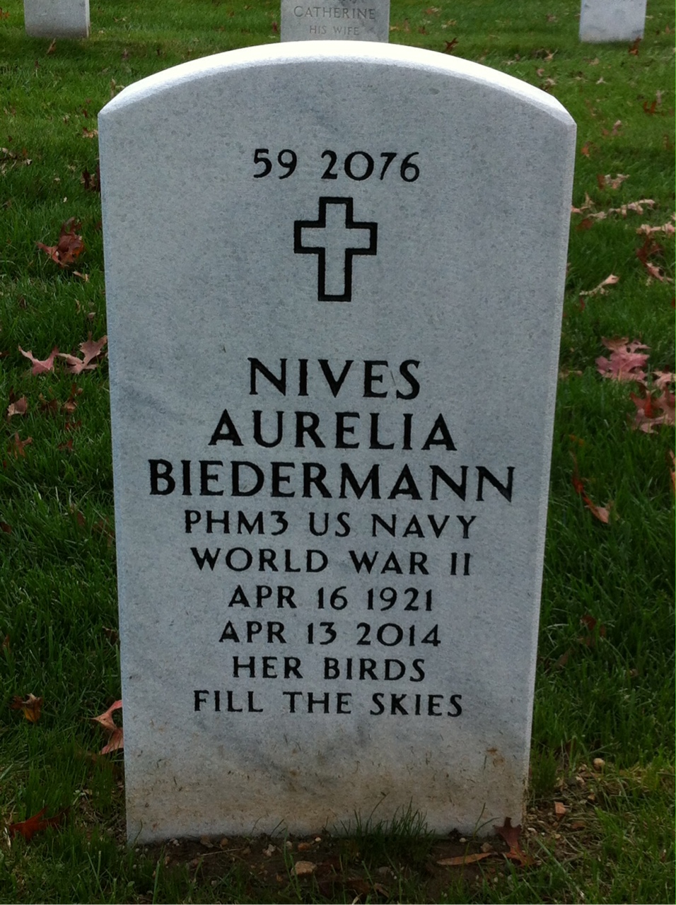 Back of headstone — John Biedermann