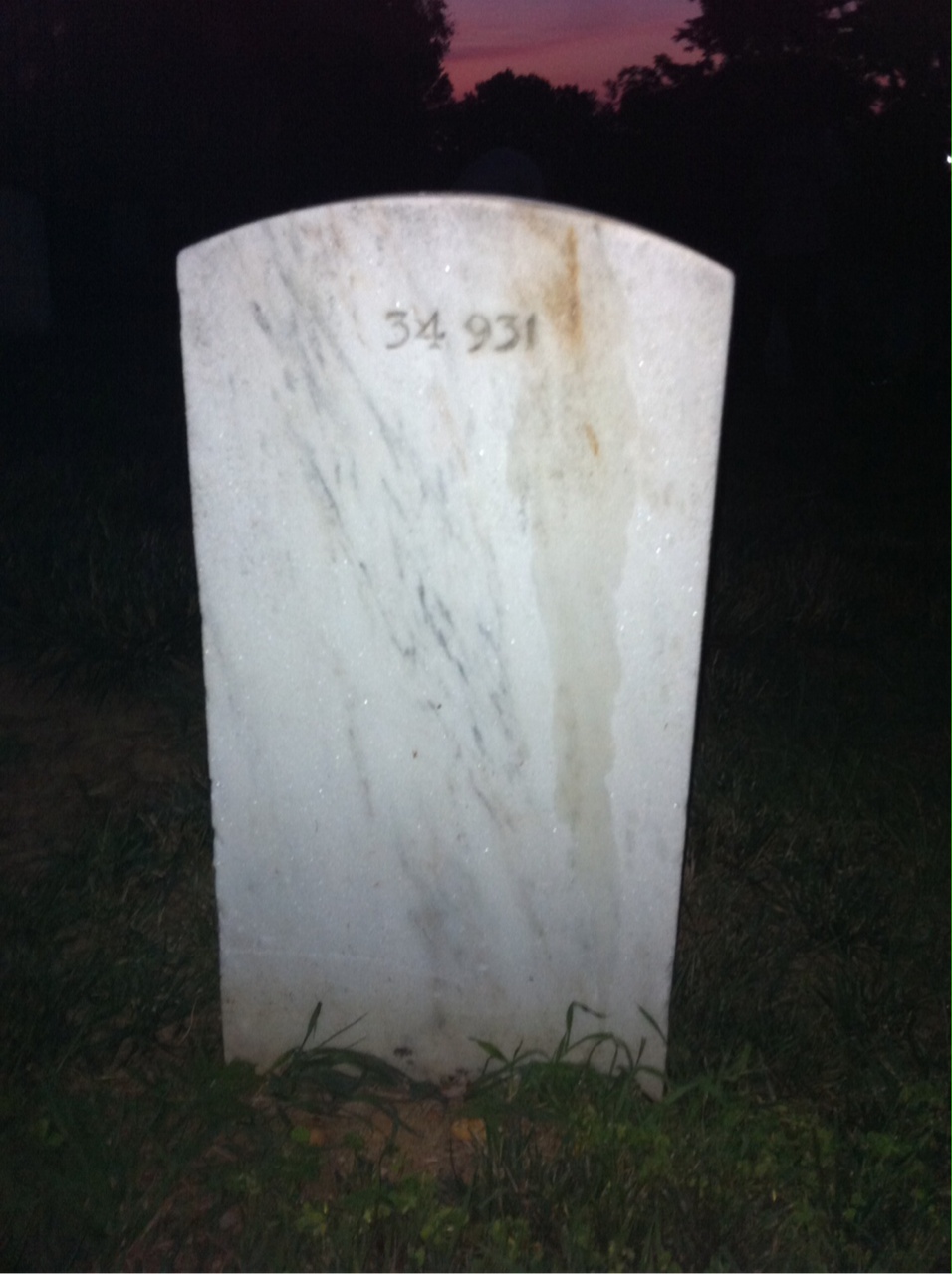 Back of headstone — John Andrasek