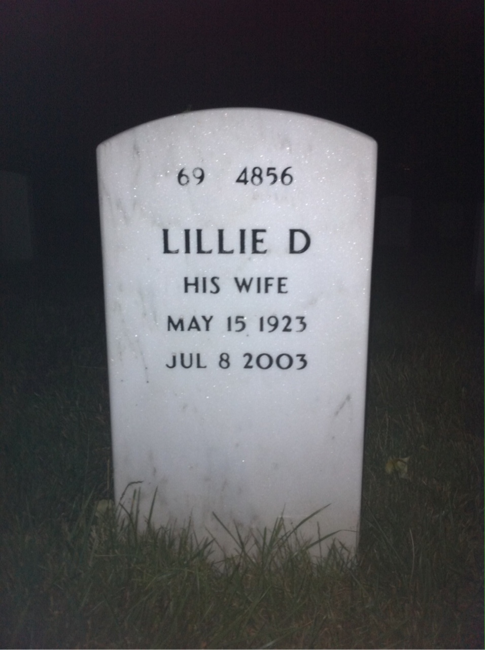 Back of headstone — Arthur Knight