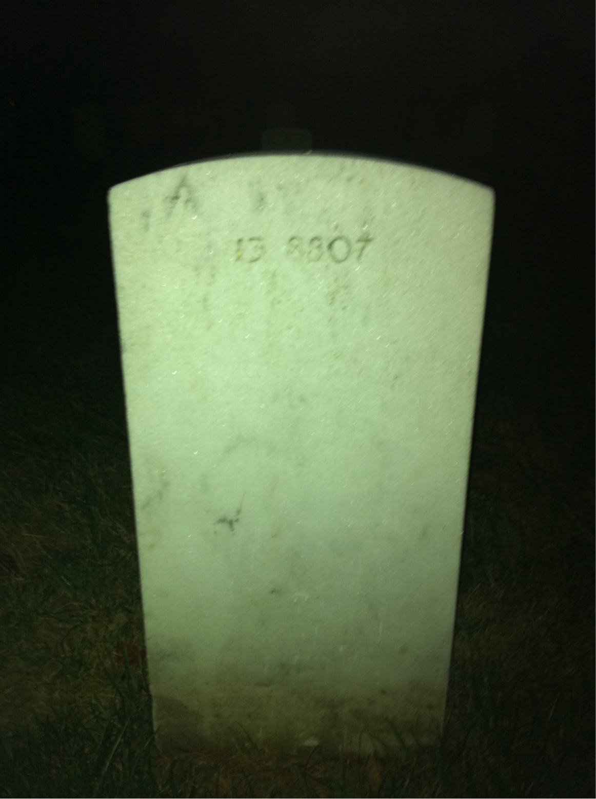 Back of headstone — J Morris
