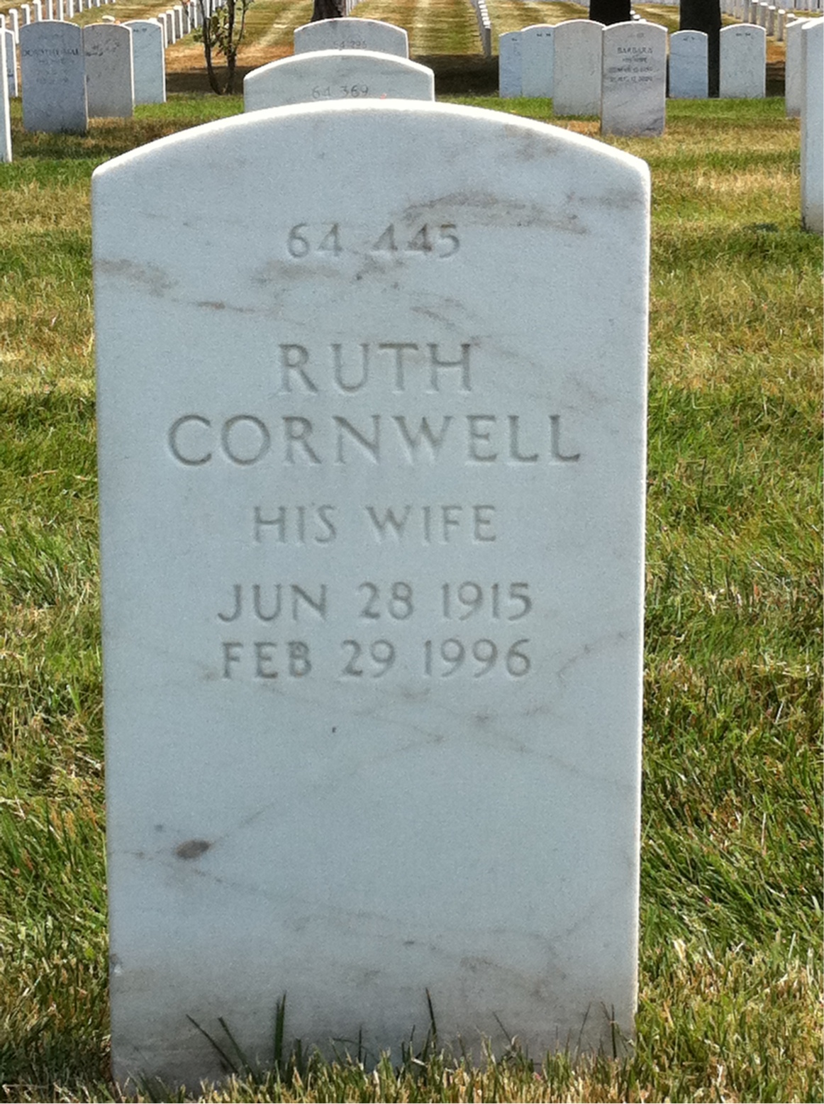 Back of headstone — Philip Baerreis