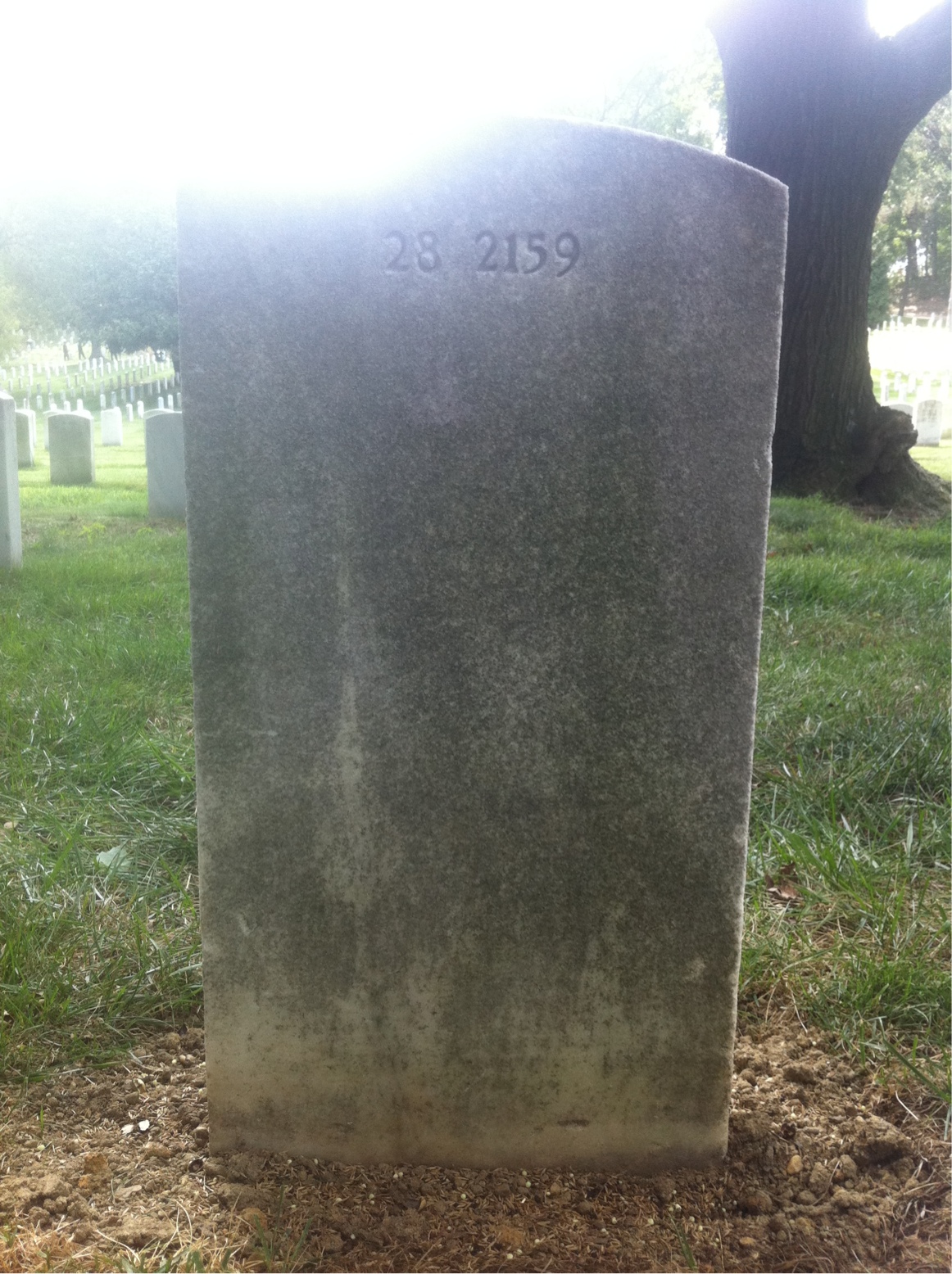 Back of headstone — Gertrude Baker