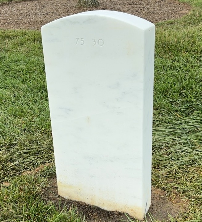 Back of headstone — Wayne F Coulter
