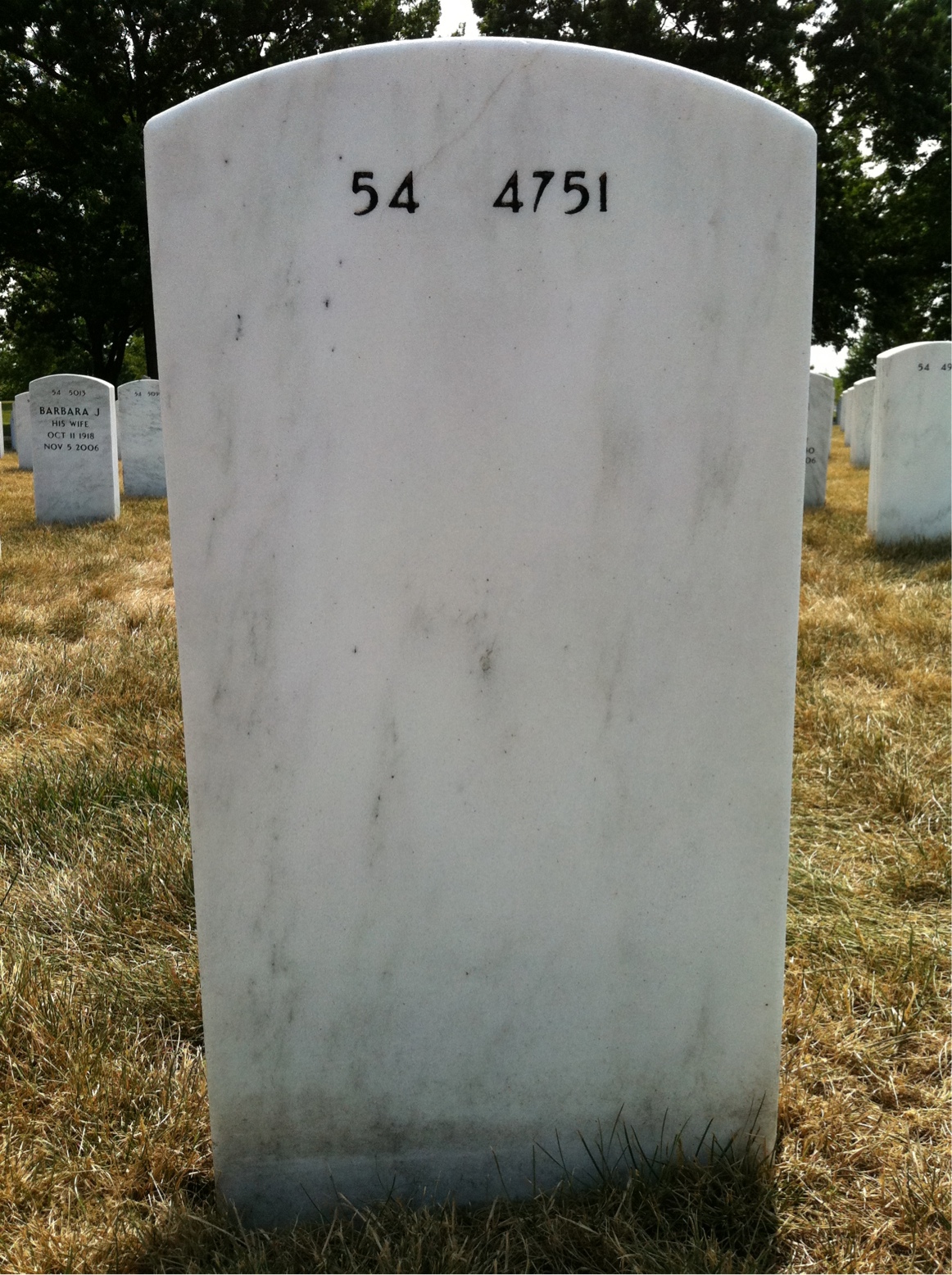 Back of headstone — Arthur Jones