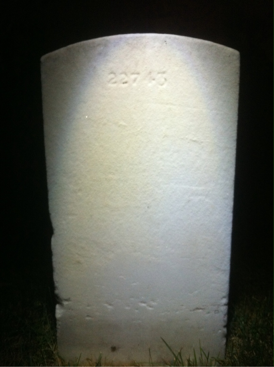 Back of headstone — John Alcorn