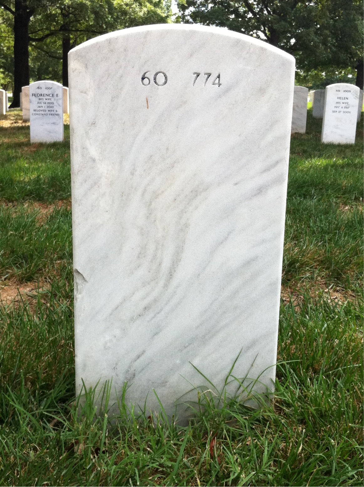 Back of headstone — Paul Lee