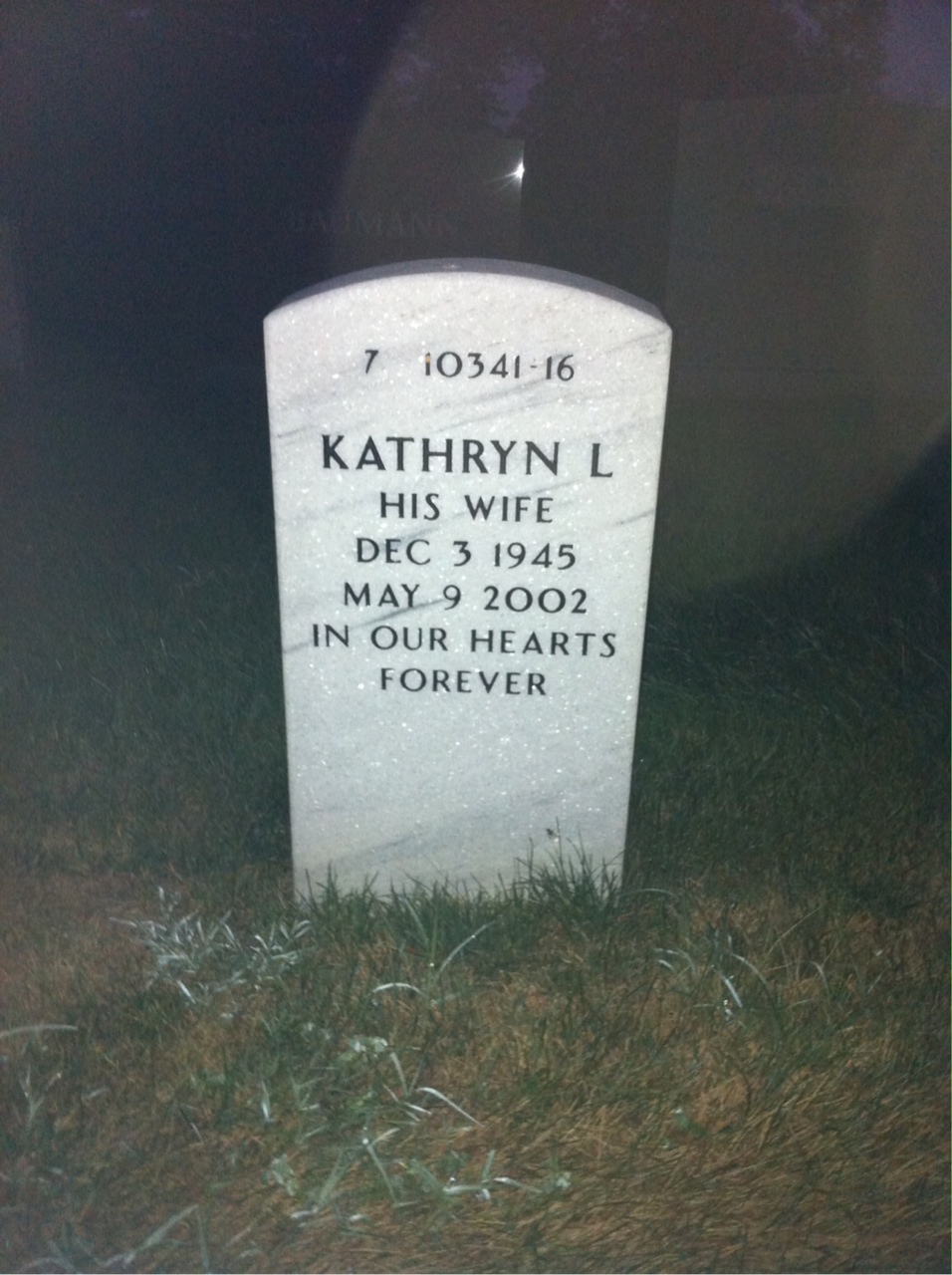 Back of headstone — John Adams