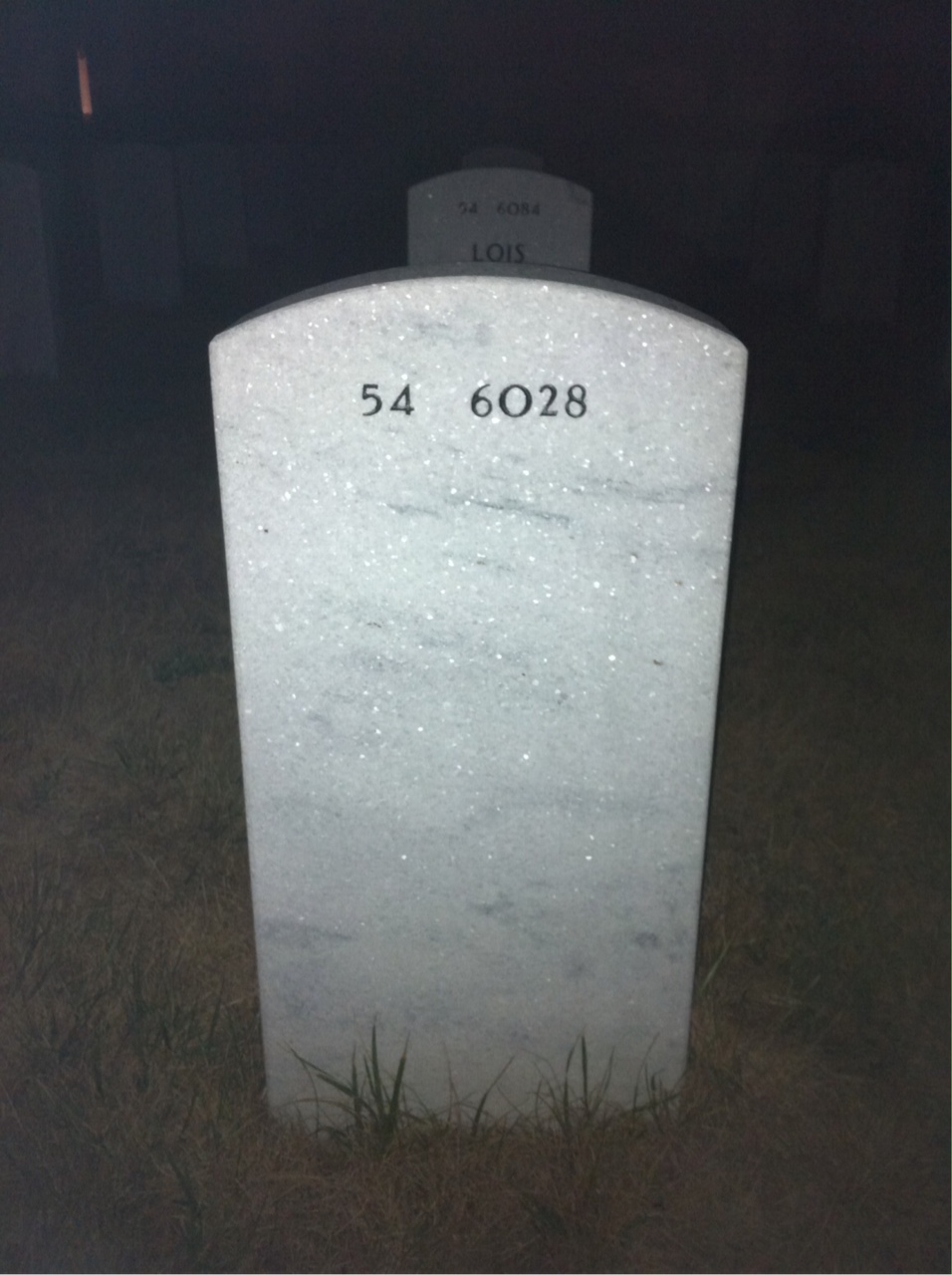 Back of headstone — Ruth White
