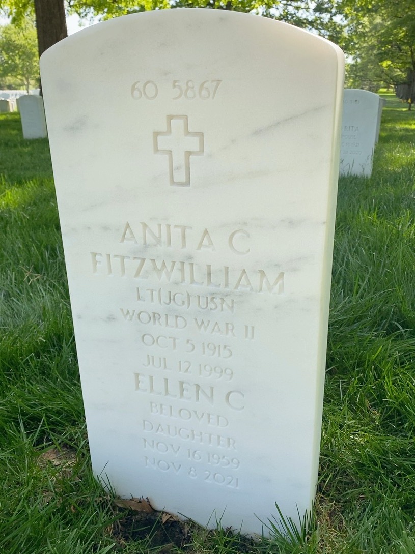 Back of headstone — Anita C Fitzwilliam