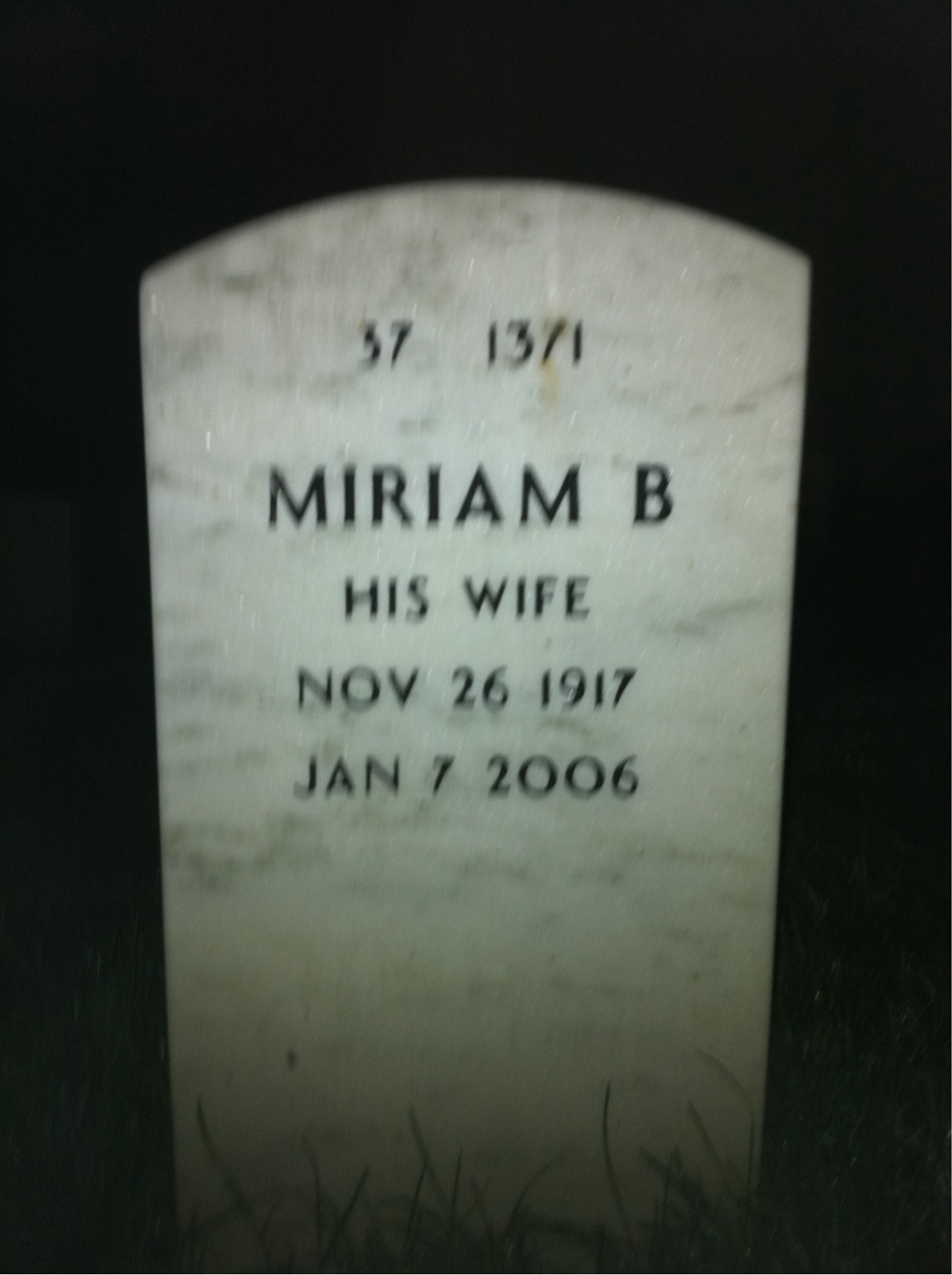 Back of headstone — Daniel Fredrick