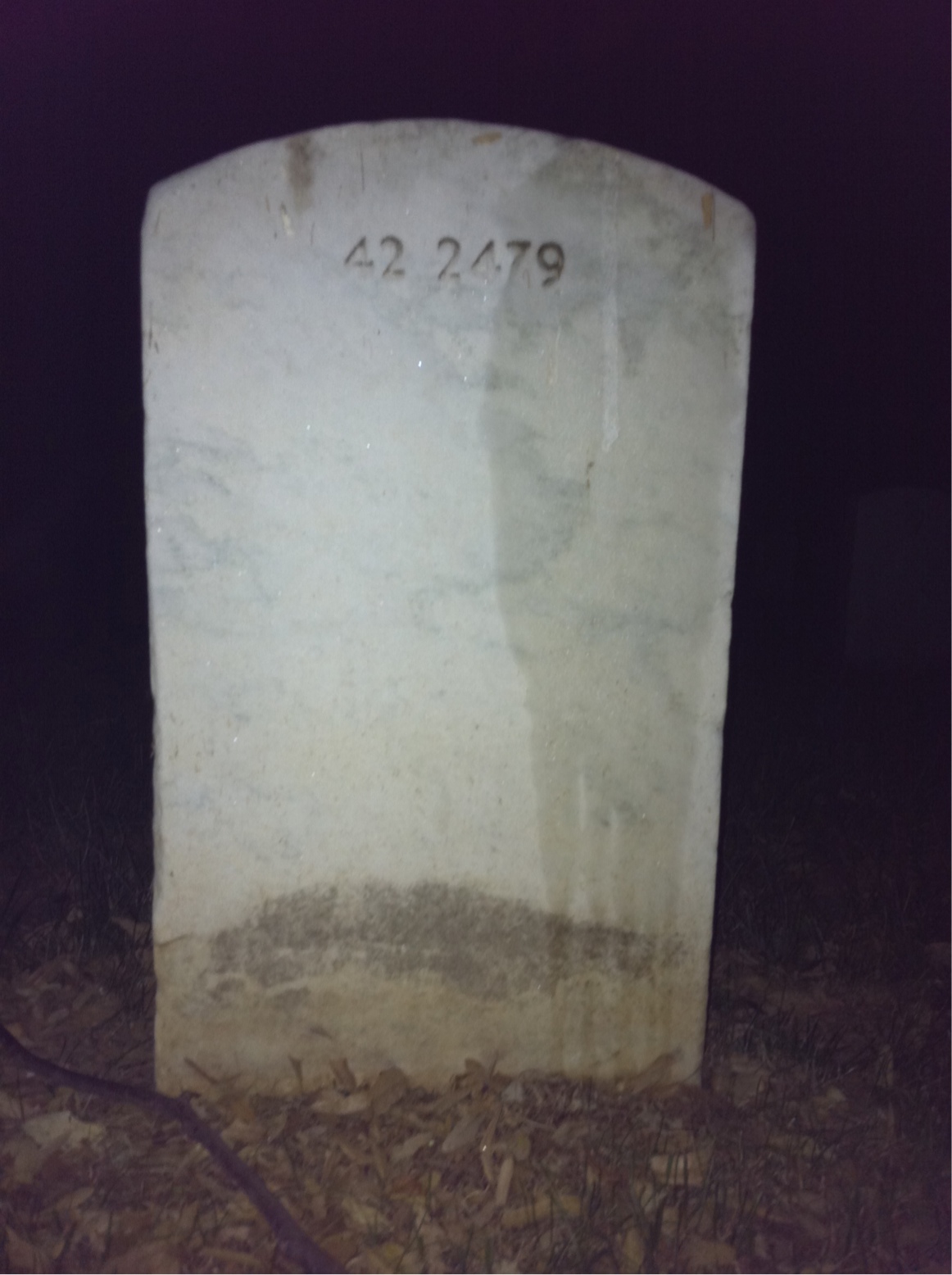 Back of headstone — Samuel Moss