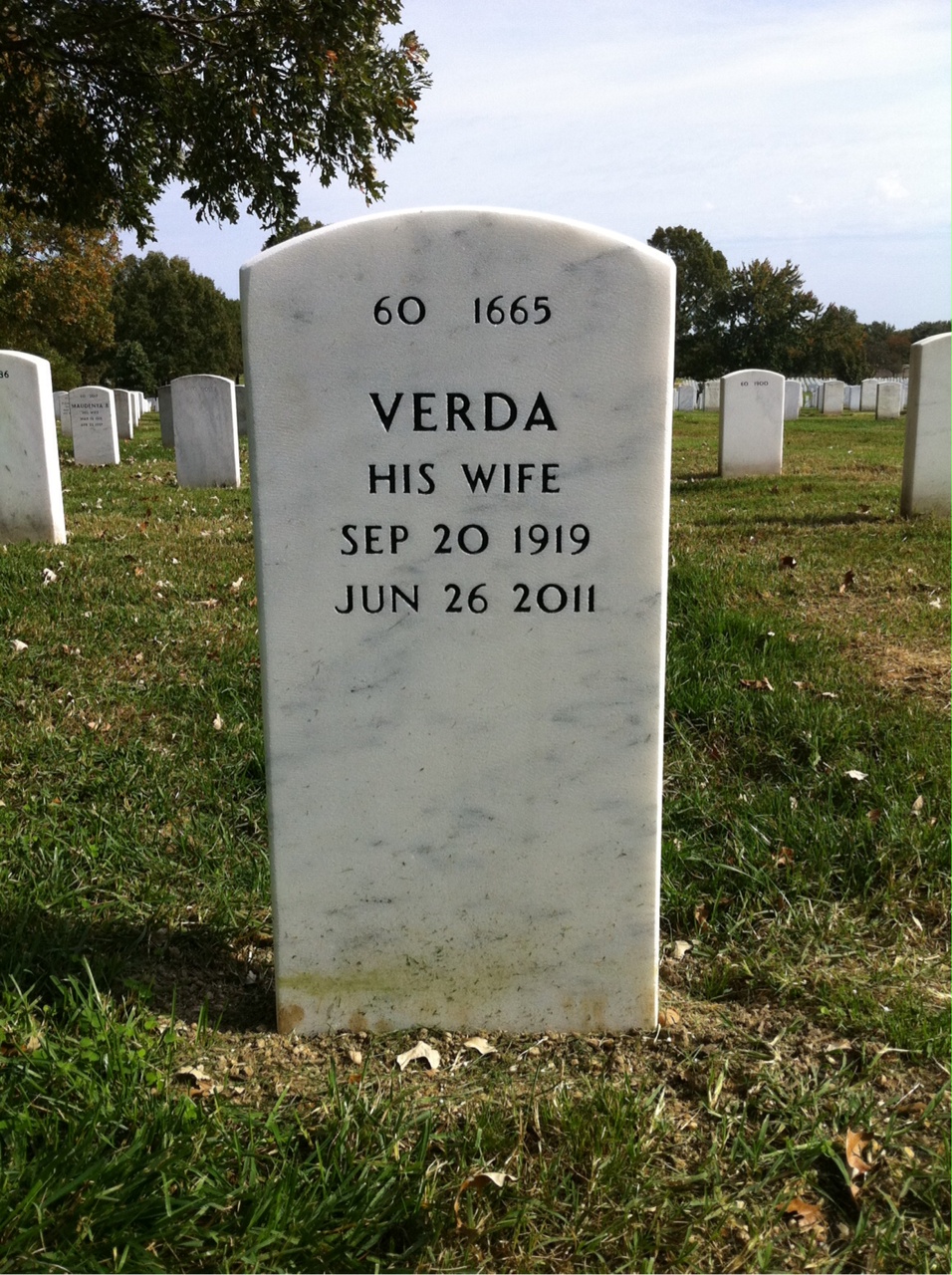Back of headstone — Clifford Strang