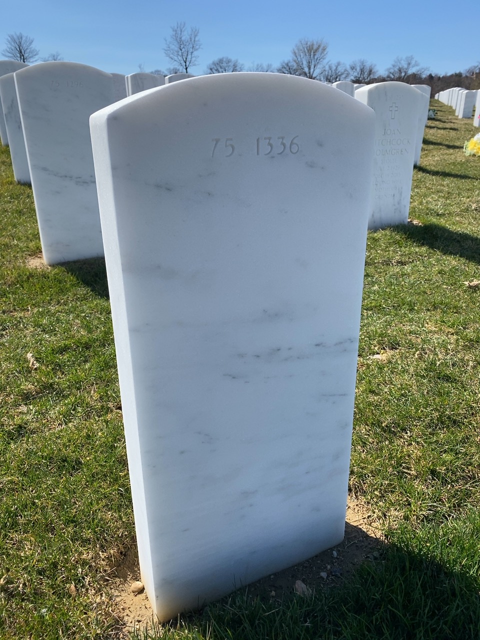 Back of headstone — Adam Mott