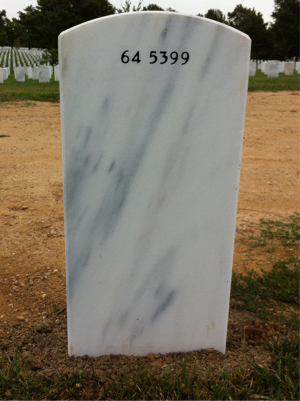 Back of headstone — William Gary Farris