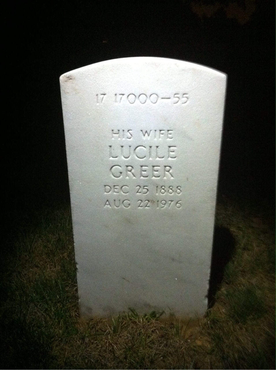 Back of headstone — Edward C Hanford