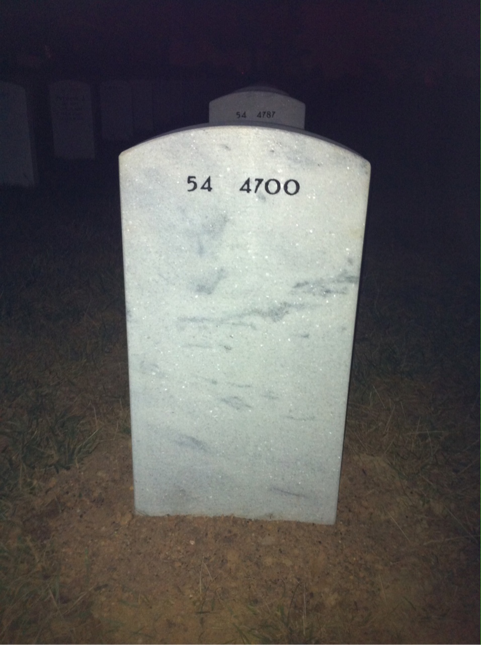 Back of headstone — Charles Emmett Ervin