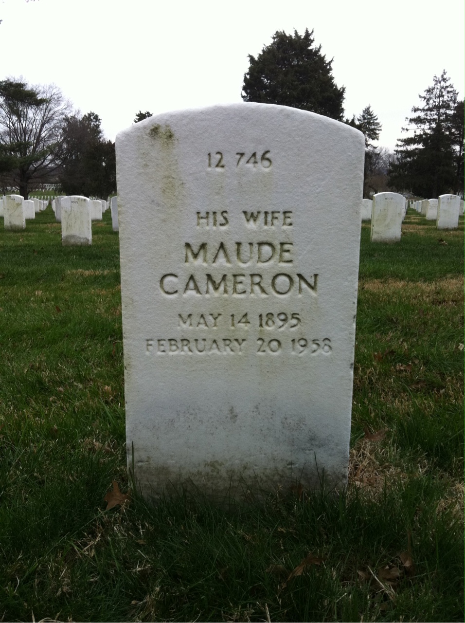 Back of headstone — Hubert Moman