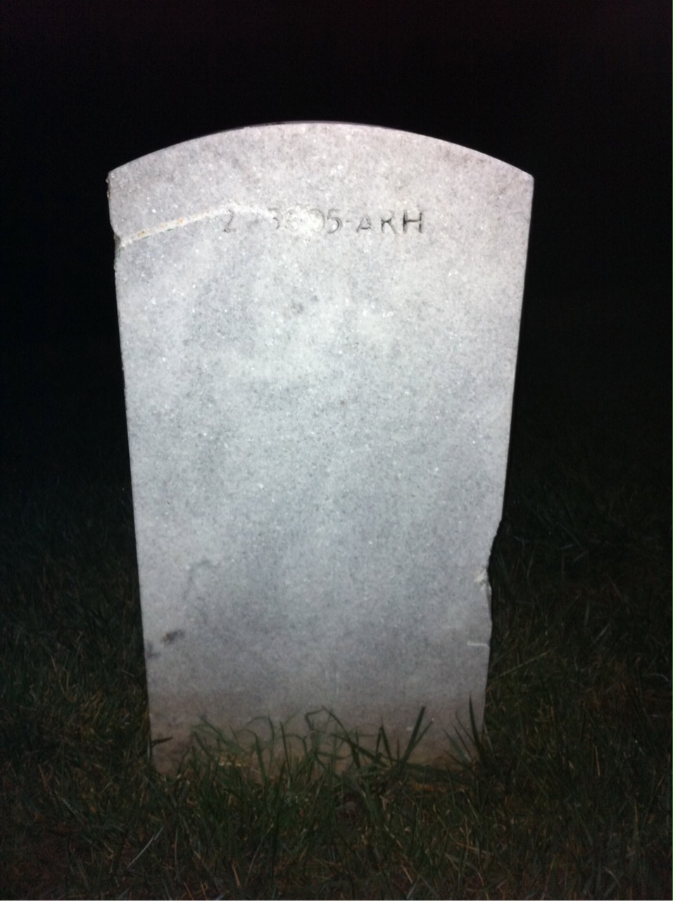 Back of headstone — James Beene