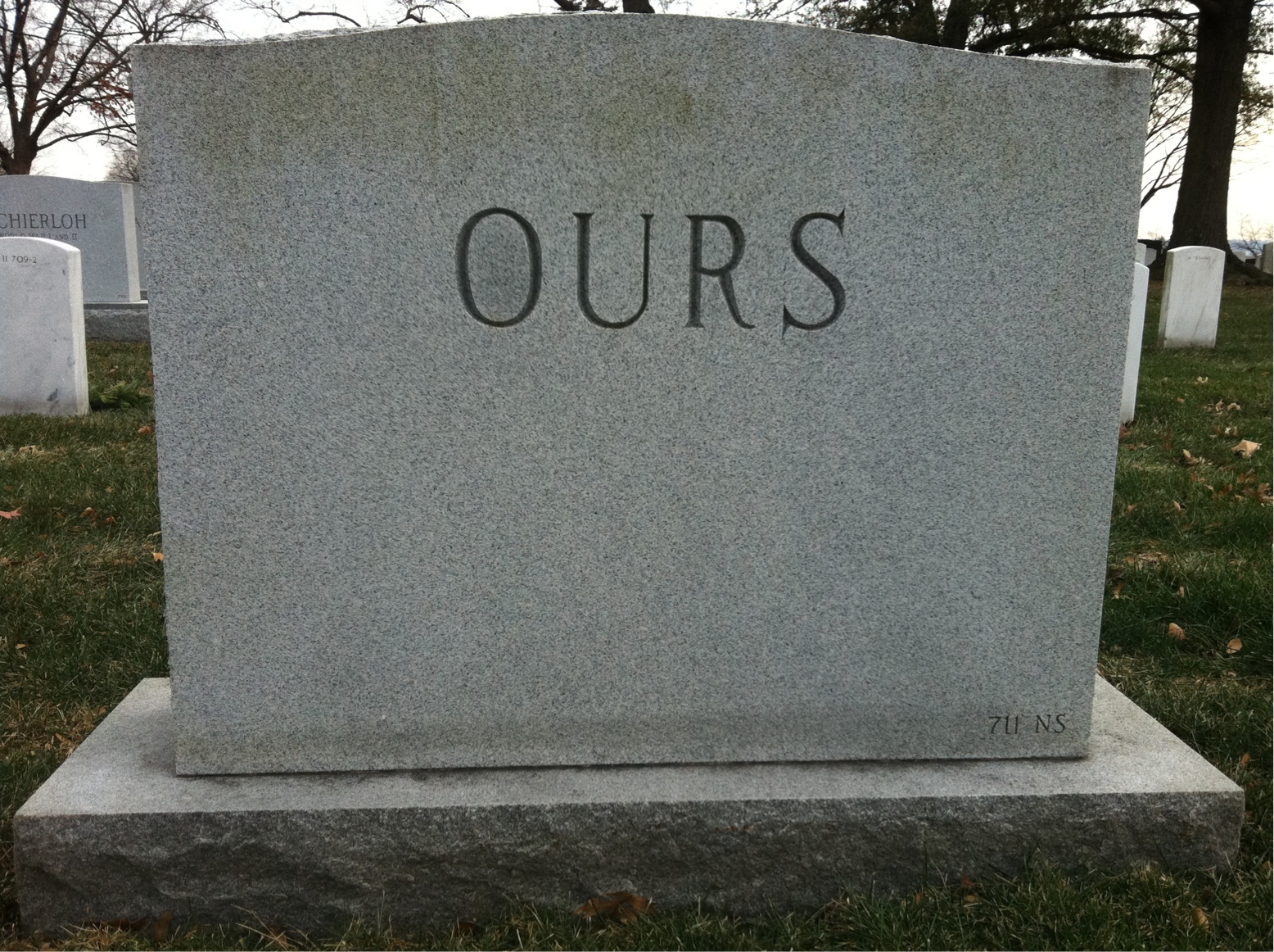 Back of headstone — Statton Ours