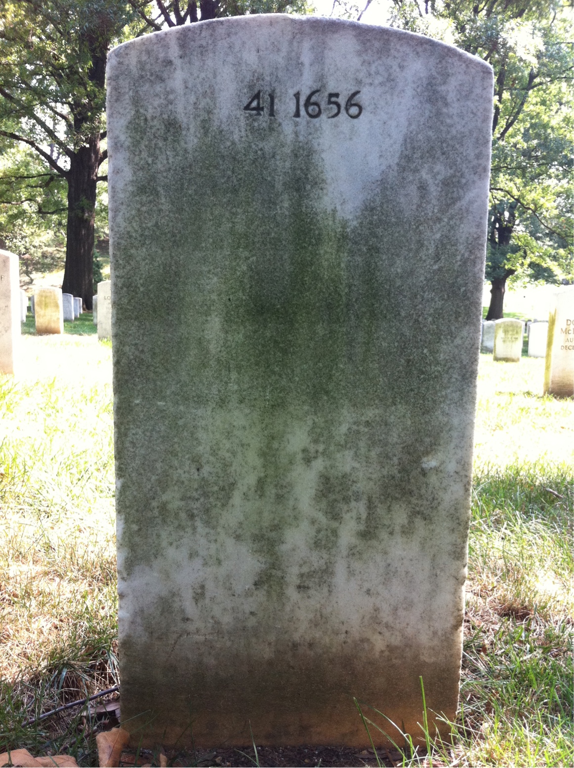 Back of headstone — George Minemier