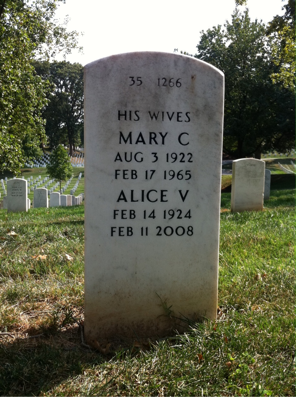 Back of headstone — John Collins