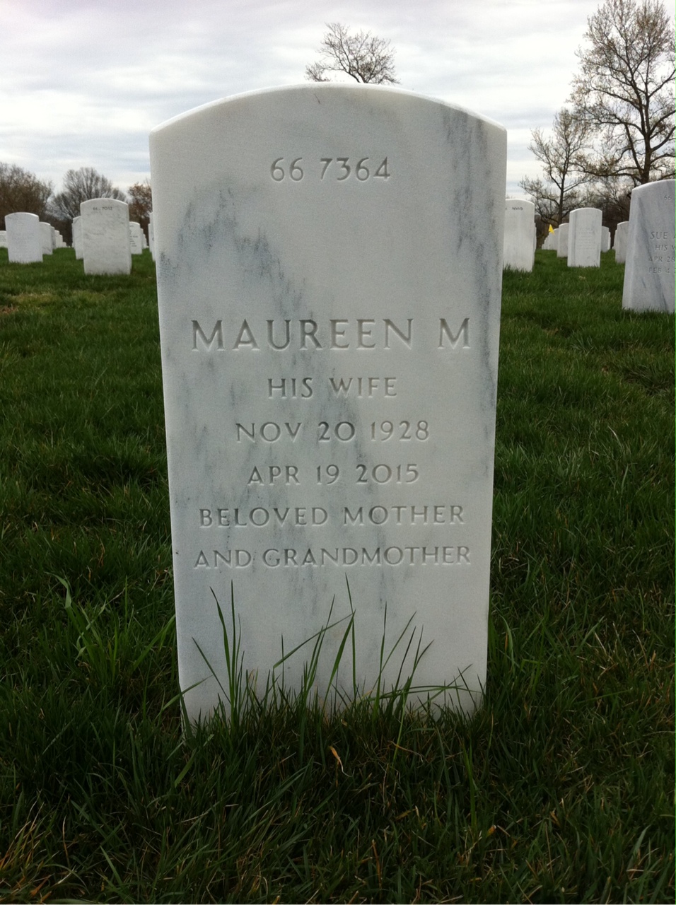 Back of headstone — Charles Mauvais