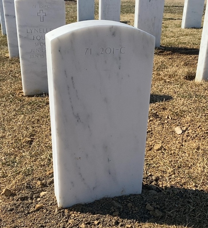 Back of headstone — David Amey