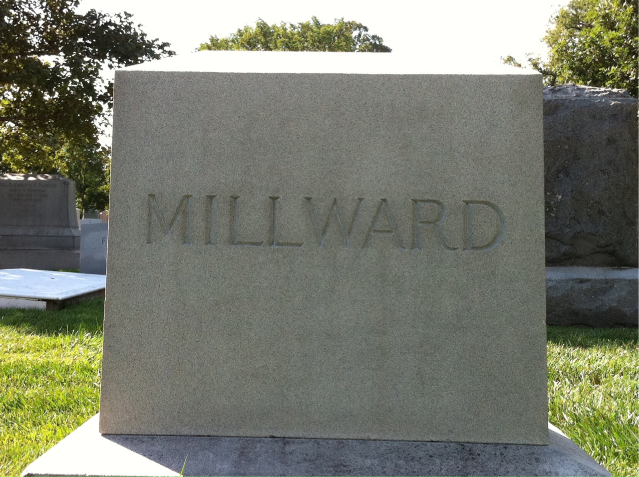 Back of headstone — Frank Millward