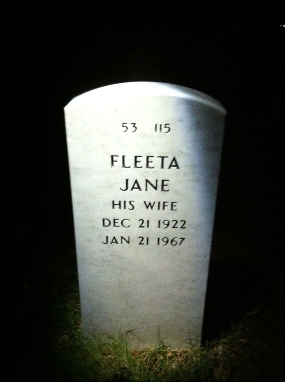 Back of headstone — Myron Smith