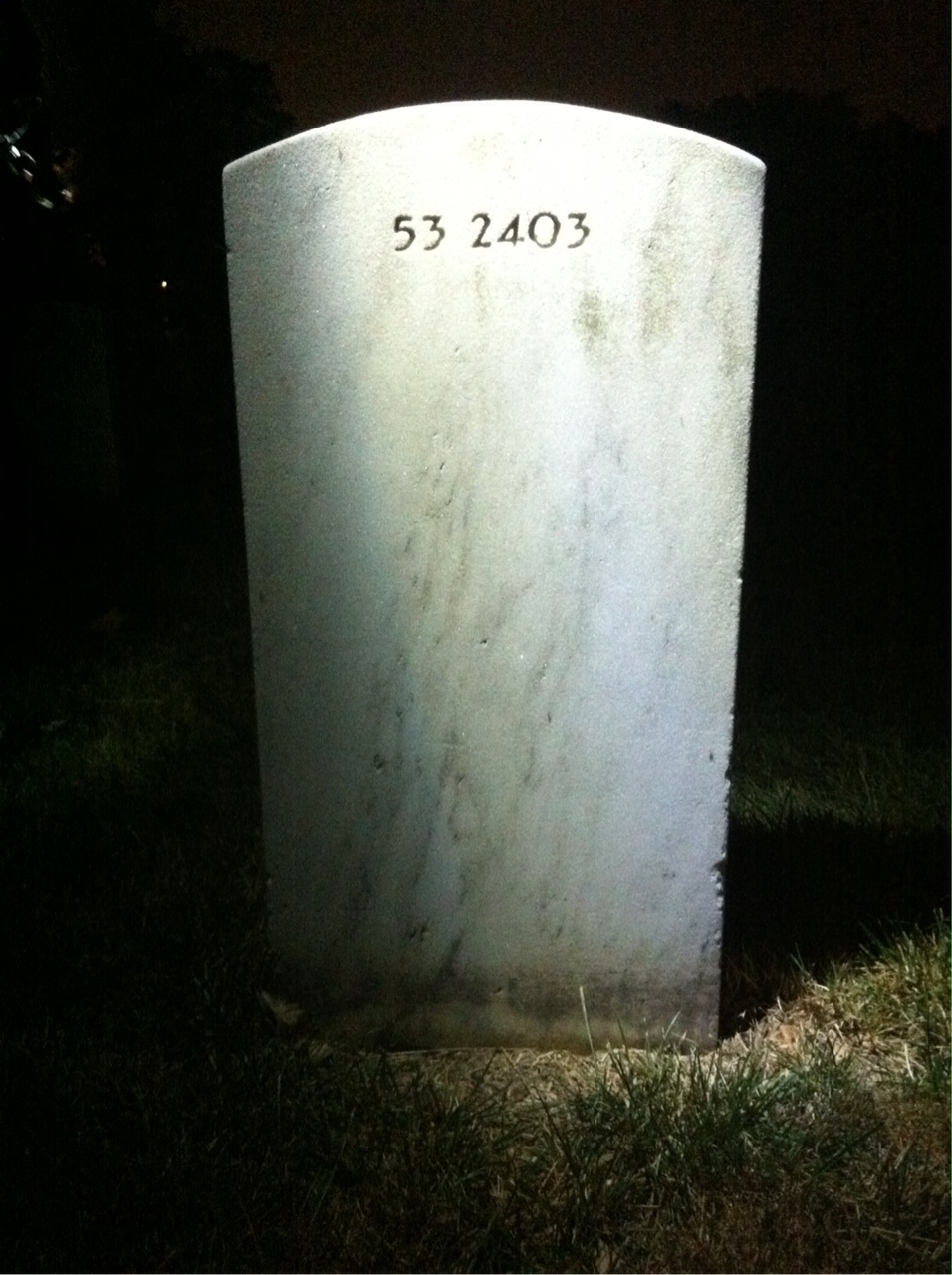 Back of headstone — Jack Moss