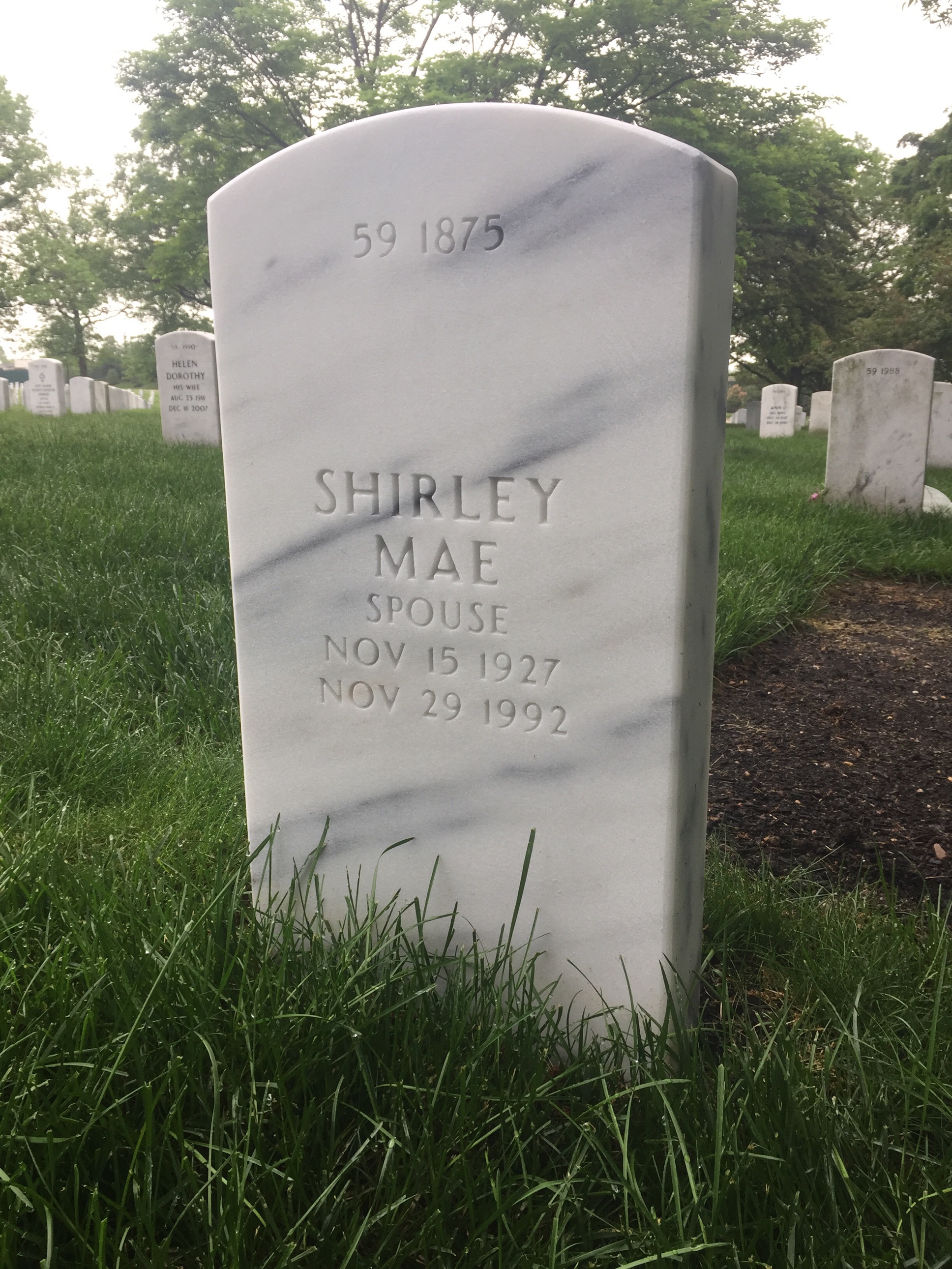 Back of headstone — Donald Moreau