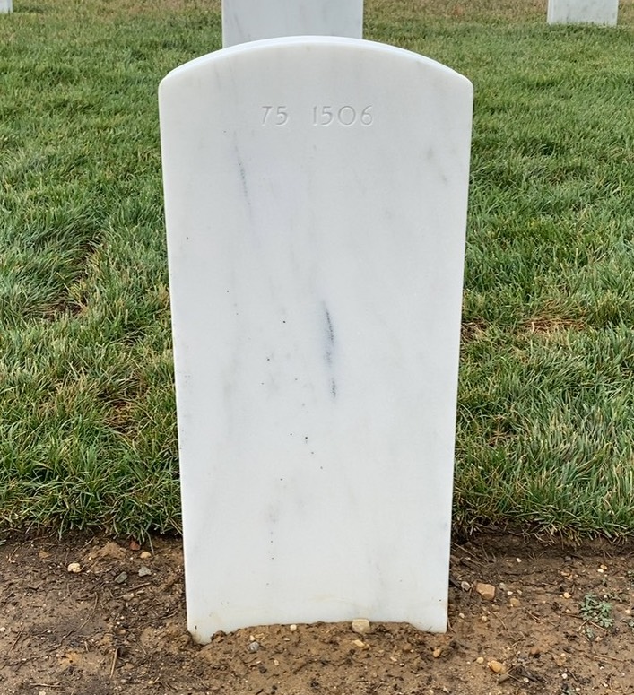 Back of headstone — Samuel Wendell Wray