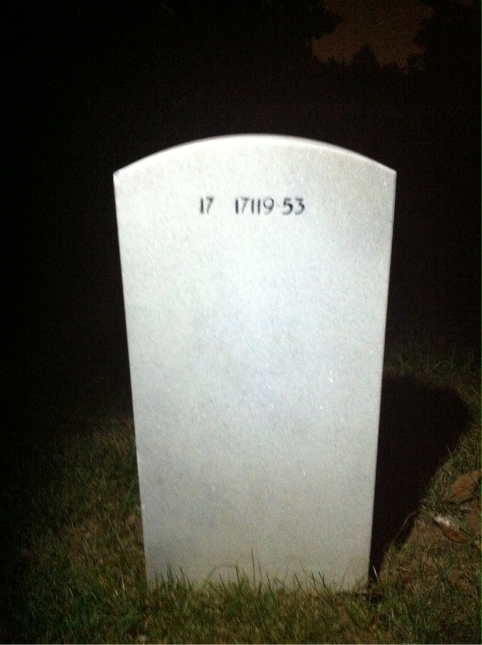 Back of headstone — Ronald Bailey