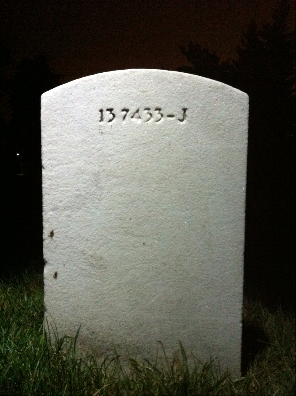 Back of headstone — Walter James Livengood