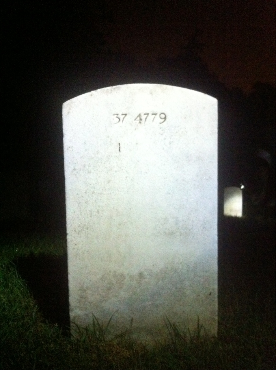 Back of headstone — Isaiah Mims